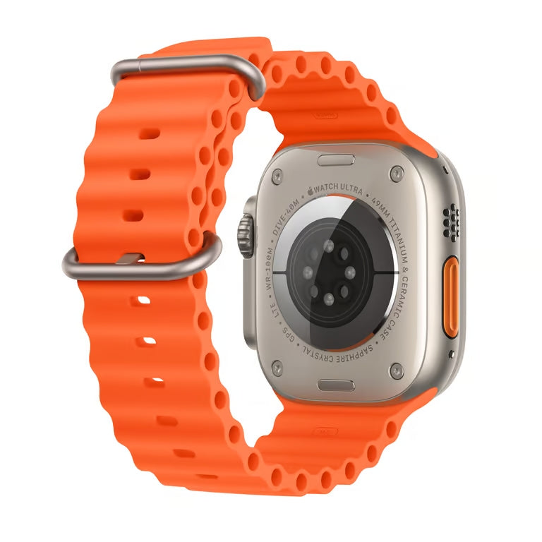 Apple Watch (Ultra) 2022 GPS + Cellular 49 mm - Titane Gris - Bracelet sport Orange - Reconditionné